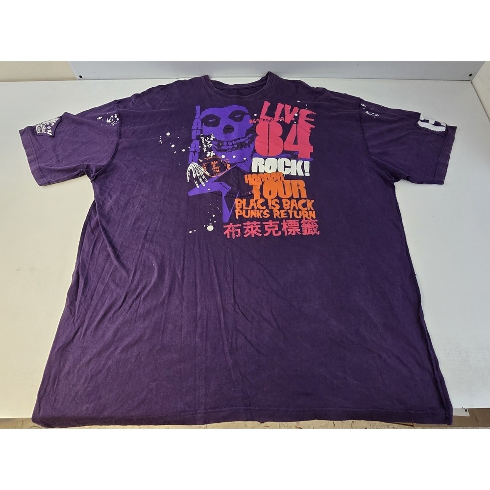 Vintage Y2K Shirt Punk Emo Purple Misfits‎ Blac Label Live 84 Rock Horror Tour